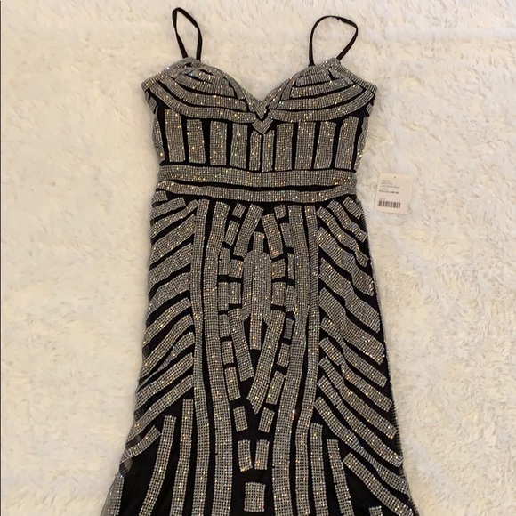 Glitterati beaded black gown GL 220 black/silver mermaid gown,2, glamour, chic - Picture 3 of 8